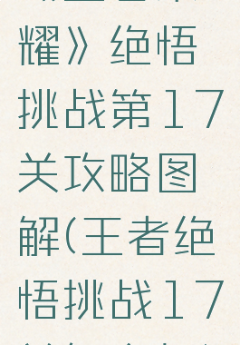 《王者荣耀》绝悟挑战第17关攻略图解(王者绝悟挑战17关怎么打)