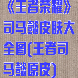 《王者荣耀》司马懿皮肤大全图(王者司马懿原皮)