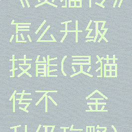 《灵猫传》怎么升级技能(灵猫传不氪金升级攻略)