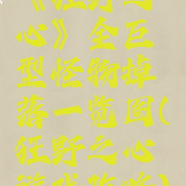 《狂野之心》全巨型怪物掉落一览图(狂野之心游戏攻略)