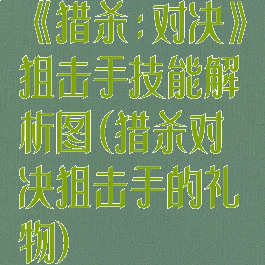 《猎杀:对决》狙击手技能解析图(猎杀对决狙击手的礼物)