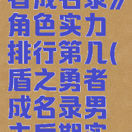 《盾之勇者成名录》角色实力排行第几(盾之勇者成名录男主后期实力)