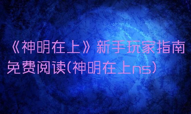 《神明在上》新手玩家指南免费阅读(神明在上ns)