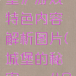 《秘密城堡》游戏特色内容解析图片(城堡的秘密gnz48)