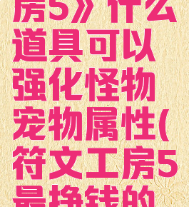 《符文工房5》什么道具可以强化怪物宠物属性(符文工房5最挣钱的宠物)