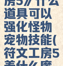 《符文工房5》什么道具可以强化怪物宠物技能(符文工房5养什么魔物)
