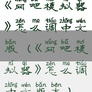 《网吧模拟器》怎么调中文版(《网吧模拟器》怎么调中文版本)
