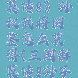 《三国群英传8》孙权武将图鉴怎么获得(三国群英传8孙子兵法)