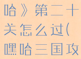 《三国哈哈哈》第二十关怎么过(嘿哈三国攻略)