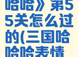 《三国哈哈哈》第55关怎么过的(三国哈哈哈表情包)