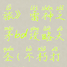 《不朽之旅》雷神之矛bd攻略大全(不朽打雷神)