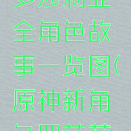 《原神》罗莎莉亚全角色故事一览图(原神新角色罗莎莉亚怎么样)