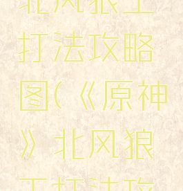 《原神》北风狼王打法攻略图(《原神》北风狼王打法攻略图解)