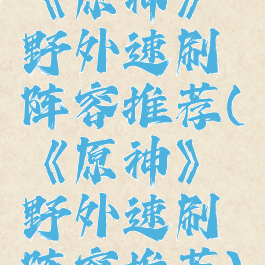 《原神》野外速刷阵容推荐(《原神》野外速刷阵容推荐)