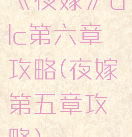 《夜嫁》dlc第六章攻略(夜嫁第五章攻略)