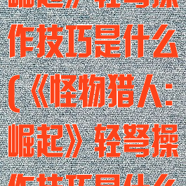 《怪物猎人:崛起》轻弩操作技巧是什么(《怪物猎人:崛起》轻弩操作技巧是什么意思)