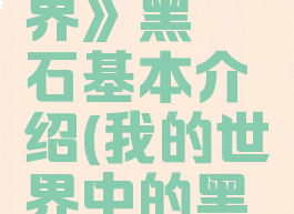 《我的世界》黑曜石基本介绍(我的世界中的黑曜石)