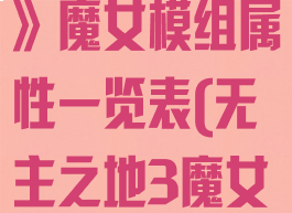 《无主之地3》魔女模组属性一览表(无主之地3魔女输出打法)