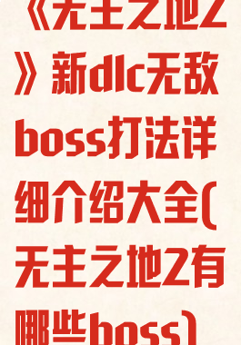 《无主之地2》新dlc无敌boss打法详细介绍大全(无主之地2有哪些boss)