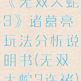 《无双大蛇3》诸葛亮玩法分析说明书(无双大蛇3许褚)