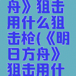 《明日方舟》狙击用什么狙击枪(《明日方舟》狙击用什么狙击枪)