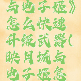 《映月城与电子姬》怎么快速升级武器(映月城与电子姬怎么刷武器)