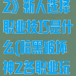 《暗黑破坏神2》新人选择职业技巧是什么(暗黑破坏神2各职业玩法)