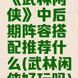 《武林闲侠》中后期阵容搭配推荐什么(武林闲侠好玩吗)