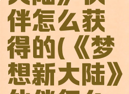 《梦想新大陆》伙伴怎么获得的(《梦想新大陆》伙伴怎么获得的啊)