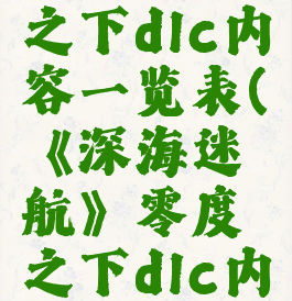 《深海迷航》零度之下dlc内容一览表(《深海迷航》零度之下dlc内容一览表图片)