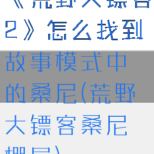 《荒野大镖客2》怎么找到故事模式中的桑尼(荒野大镖客桑尼棚屋)