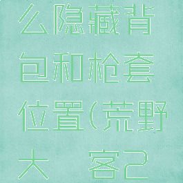 《荒野大镖客2》怎么隐藏背包和枪套位置(荒野大镖客2怎么隐藏挎包)