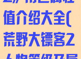 《荒野大镖客2》角色属性值介绍大全(荒野大镖客2人物等级及属性提升方法)