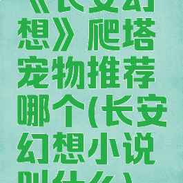 《长安幻想》爬塔宠物推荐哪个(长安幻想小说叫什么)