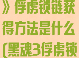 《黑暗之魂3》俘虏锁链获得方法是什么(黑魂3俘虏锁链怎么样)