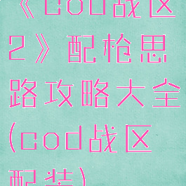 《cod战区2》配枪思路攻略大全(cod战区配装)