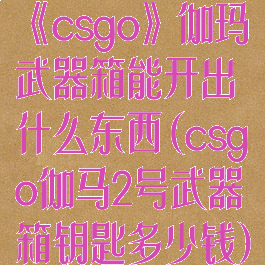 《csgo》伽玛武器箱能开出什么东西(csgo伽马2号武器箱钥匙多少钱)