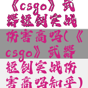 《csgo》武器短剑实战伤害高吗(《csgo》武器短剑实战伤害高吗知乎)