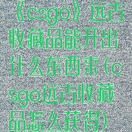《csgo》远古收藏品能开出什么东西来(csgo远古收藏品怎么获得)