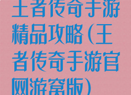 王者传奇手游精品攻略(王者传奇手游官网游窝版)