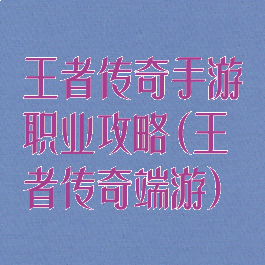 王者传奇手游职业攻略(王者传奇端游)