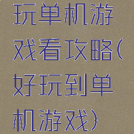 玩单机游戏看攻略(好玩到单机游戏)