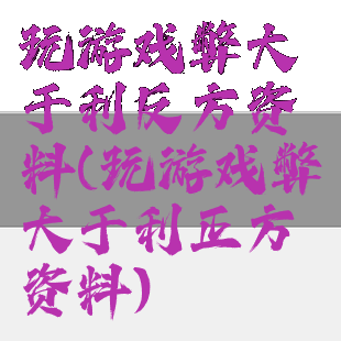 玩游戏弊大于利反方资料(玩游戏弊大于利正方资料)