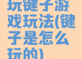 玩键子游戏玩法(键子是怎么玩的)