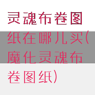 灵魂布卷图纸在哪儿买(魔化灵魂布卷图纸)