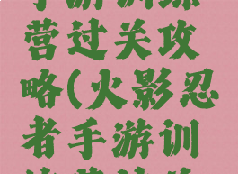 火影忍者手游训练营过关攻略(火影忍者手游训练营过关攻略视频)