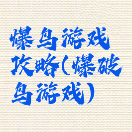 爆鸟游戏攻略(爆破鸟游戏)