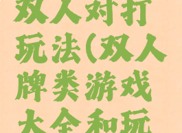 牌游戏的双人对打玩法(双人牌类游戏大全和玩法)