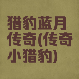 猎豹蓝月传奇(传奇小猎豹)