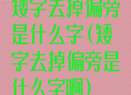 矮字去掉偏旁是什么字(矮字去掉偏旁是什么字啊)